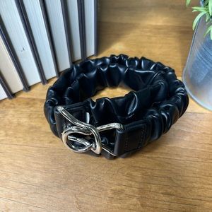 90s black faux leather belt